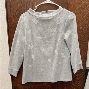 Talbots Gray Women’s Top with Snowflake Pattern